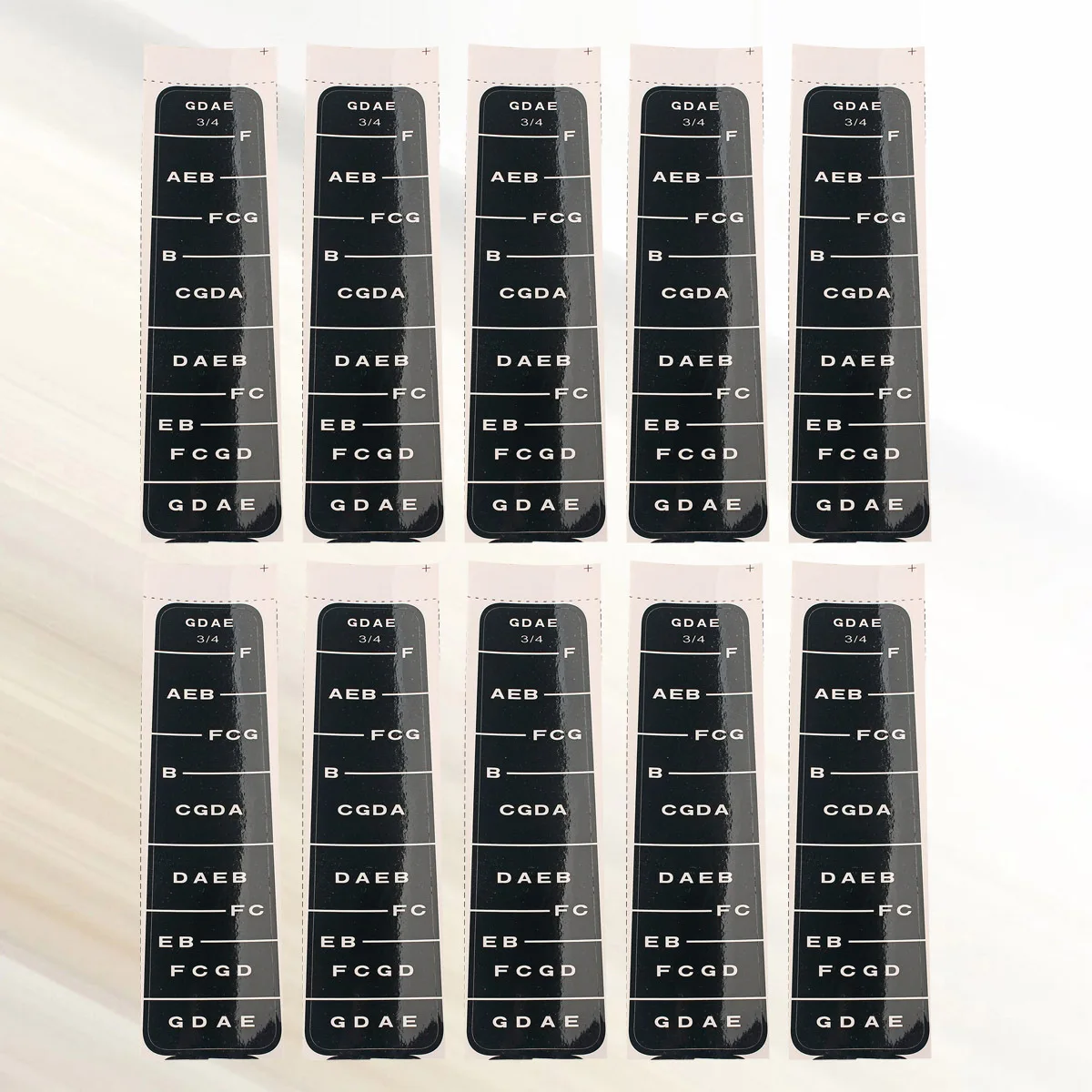 

10pcs 3/4 Violin Fingerboard Stickers Durable Scale Guide Tape For Beginners Black Learn Violin Sticker Fretboard Note Indicator