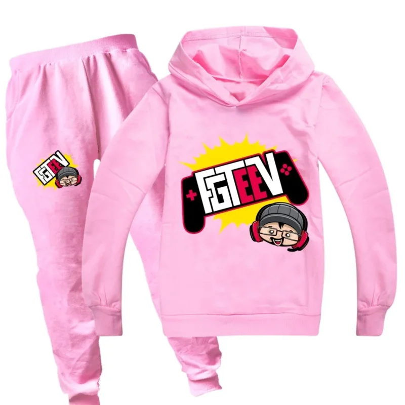 9 3 kolory fgteev bluzy z kapturem spodnie 2 szt. Komplet dziecięca odzież sportowa dla chłopców strój malucha odzież dla dziewczynek dla niemowlęcia ubranka unisex