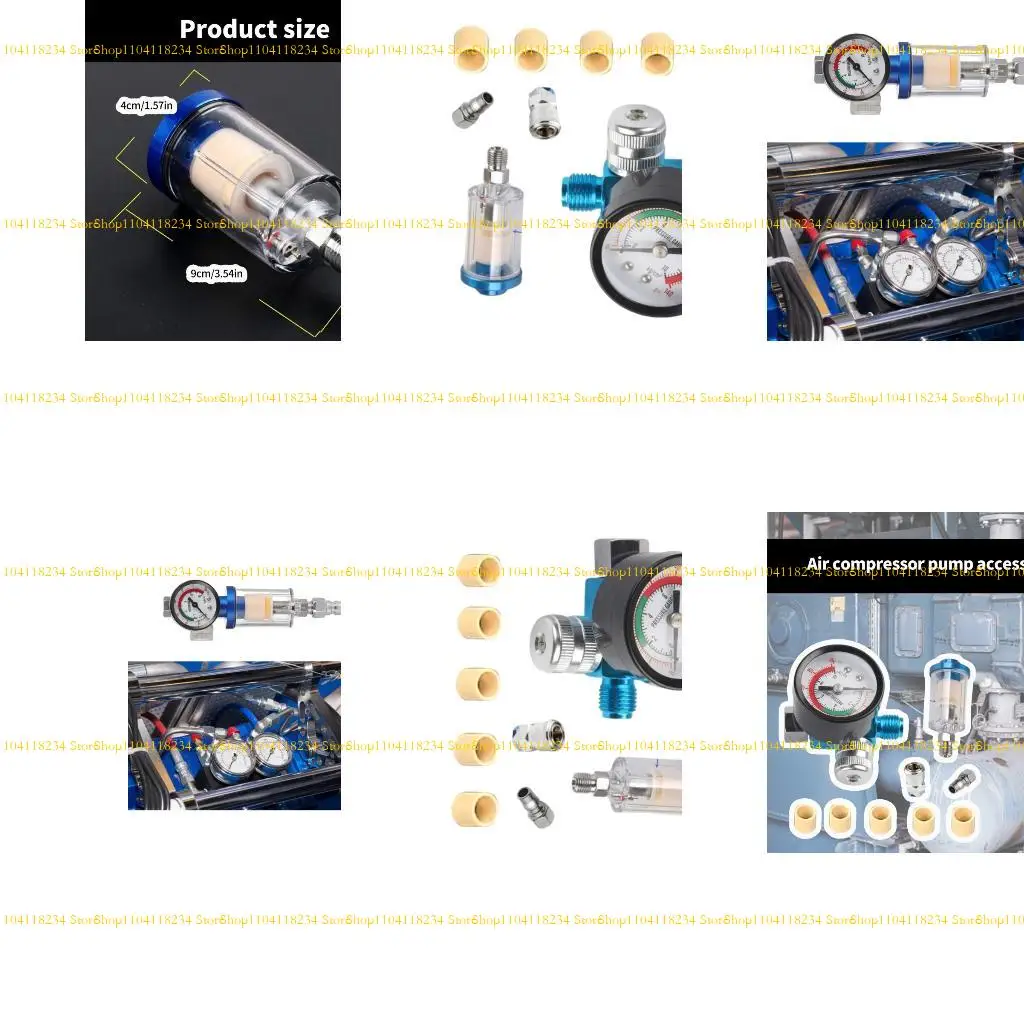 

P9FB 1/4inch Sprays Paint Guns Air Pressure Regulator Pressure Gauges Pneumatic