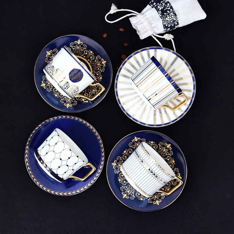 

Elegant Golden Top Grade Bone China Coffee Cup Luxury European Tea Cup Set and Saucer Afternoon Tea Coffee Drinkware Tea Cup