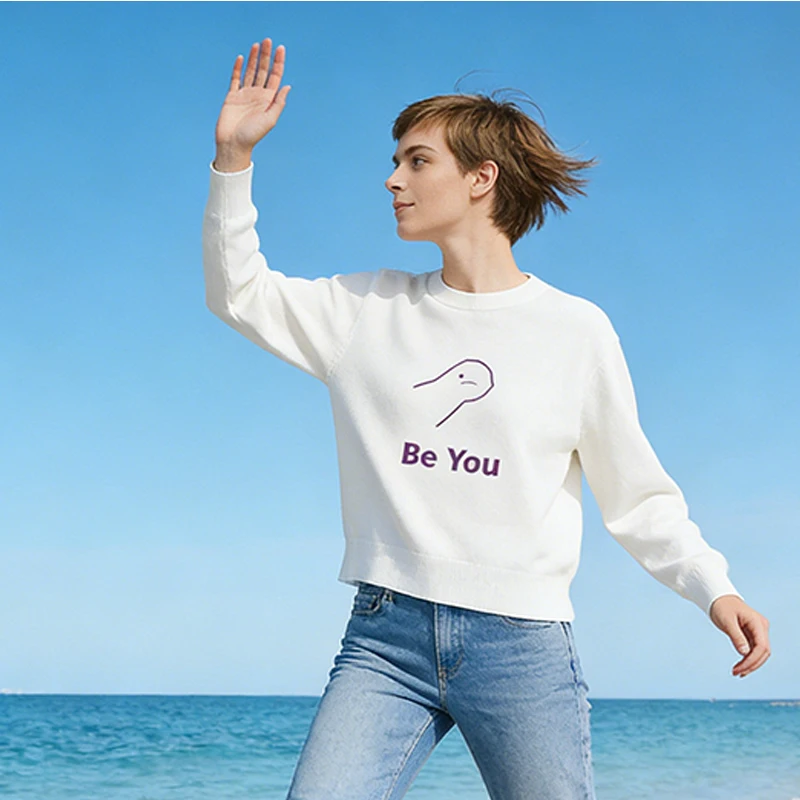 

Women's Gothic Harajuku Knitted Bandwagon Crew Neck Cat Embroidery Sweater Loose Autumn Winter New Style Lazy Style Knitted Top