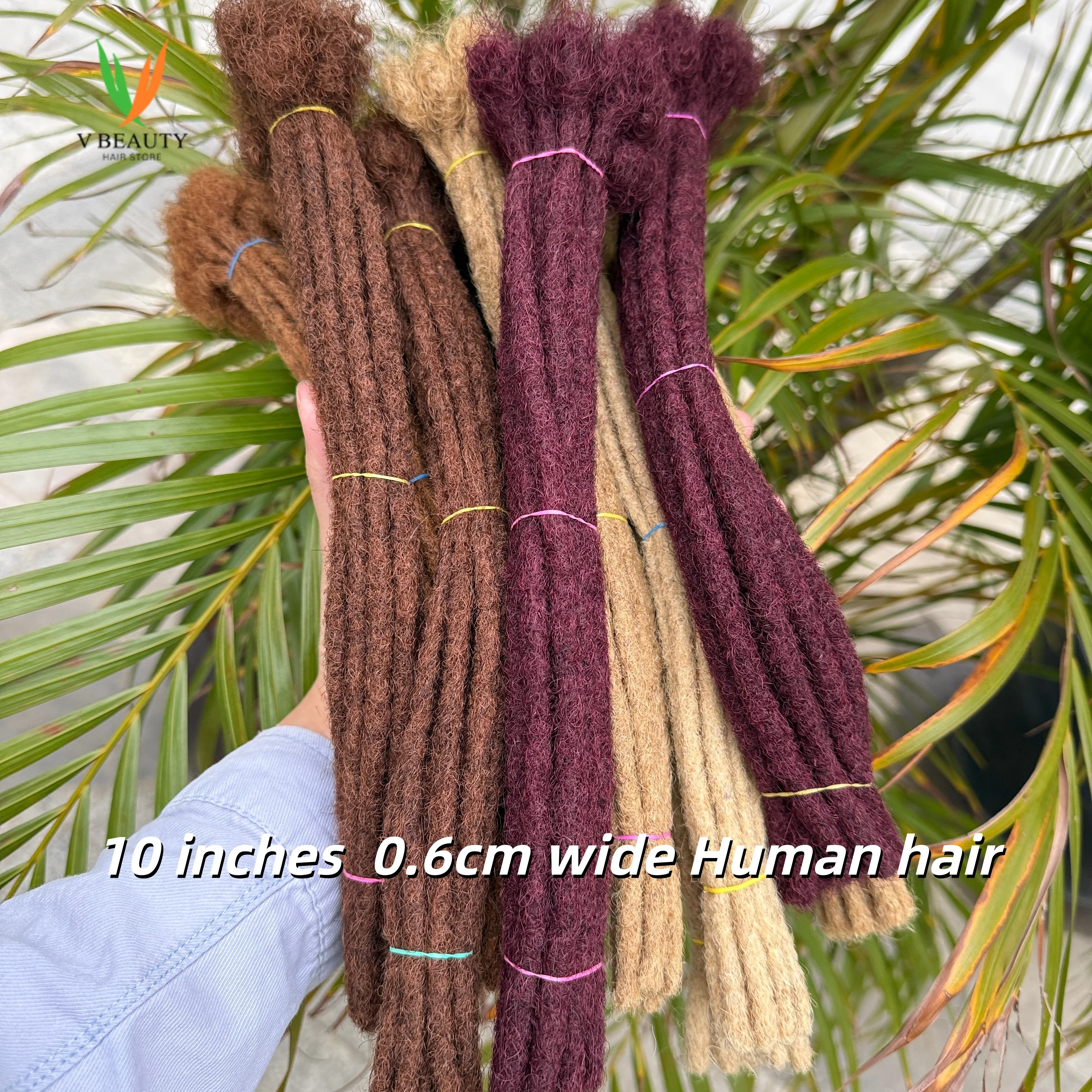 

Цветные дреды из натуральных волос шириной 0,6 см, 10 прядей/шт, обычные локи, ручная работа, для женщин/мужчин