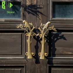 BCD BCD Brass Handmade Indoor Outdoor Woden Glass Door Handles For Interior Doors Barn Door Handles Branch Parrot
