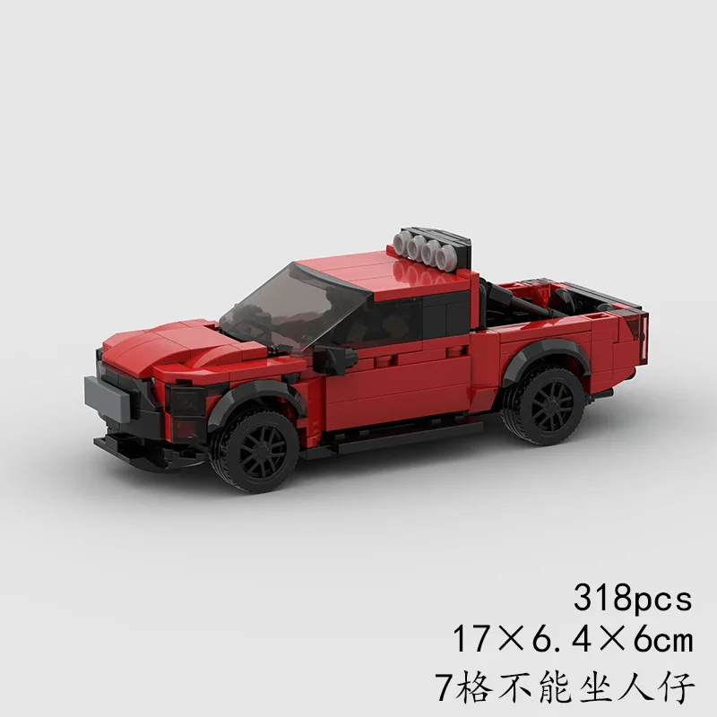 MOC Blocks City Racing Blue Pickup truck M10471 Domino type Bricks Speed Toy Champions Car Building Blocks Vehicle Bricks