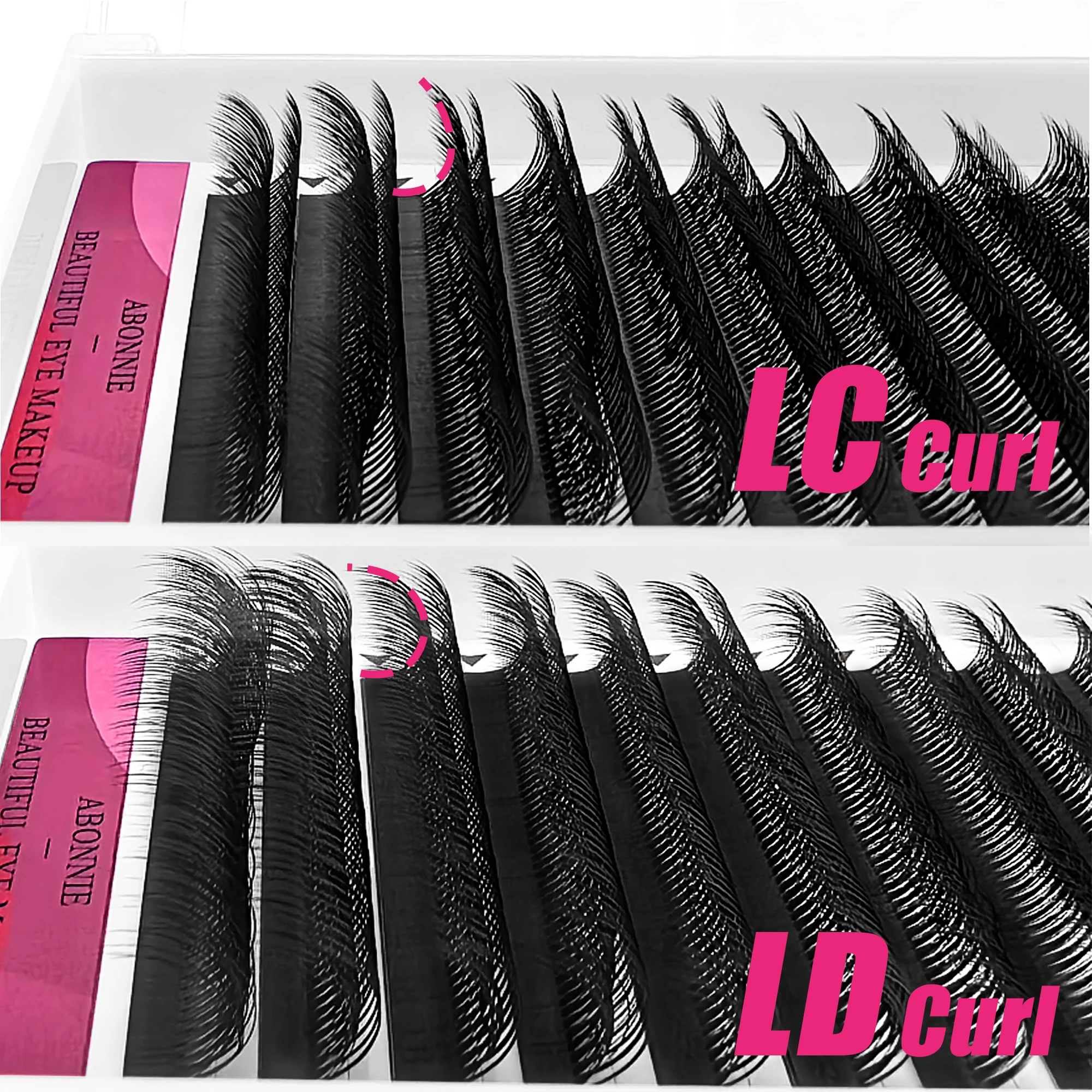 ABONNIE 5D Individual Eyelash Extensions LC/LD Fluffy Cashmere Matte False Eyelashes Extensions Soft Natural Handmade Lashes