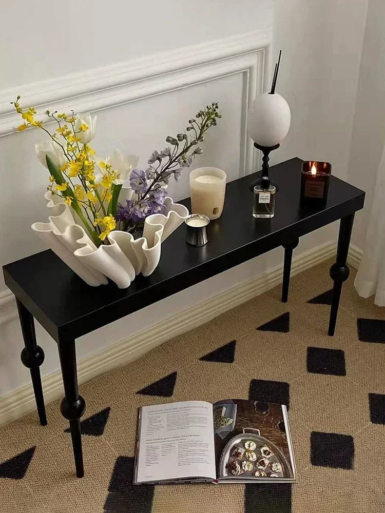 

Southeast Asian Style Unique Shape Solid Wood Entry Table Desk