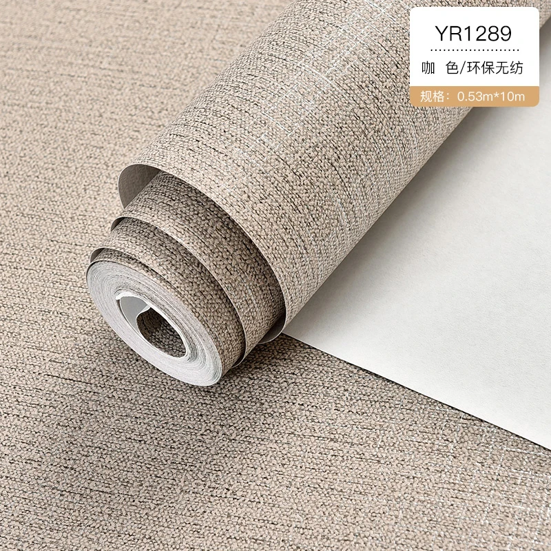 

Non-woven Solid Plain Color Living Room Study Bedroom Restaurant Wallpaper Modern Linen Fabric Wall Papers Home Decor