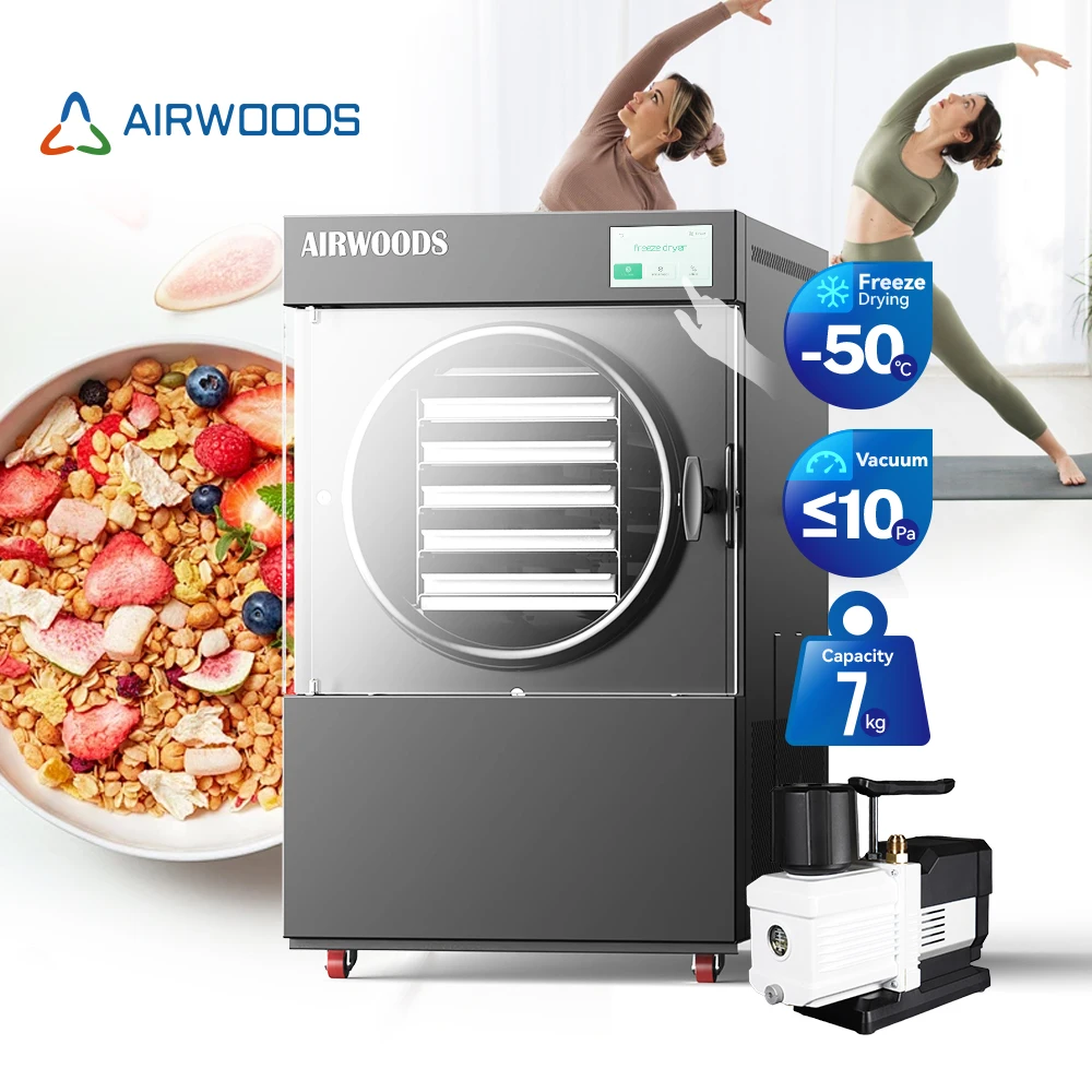 

Professional Commercial Automatic Stainless Steel Pump WiFi Control 4KG 4Trays Food Vacuum Freeze Dryer Drying Machine for Home