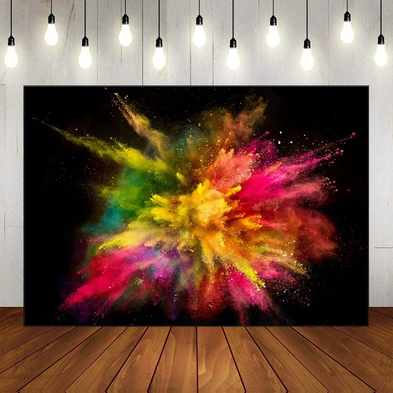 Colorful Paint Splash Backdrop Abstract Art Effect Painting Dust Spray Photography Background Birthday Party Decor Photoshot