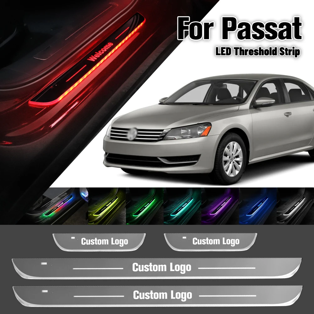 

For Volkswagen VW Passat CC B5 B5.5 B6 B7 B8 Car Door Sill Light Customized Logo LED Welcome Threshold Pedal Lamp Accessories