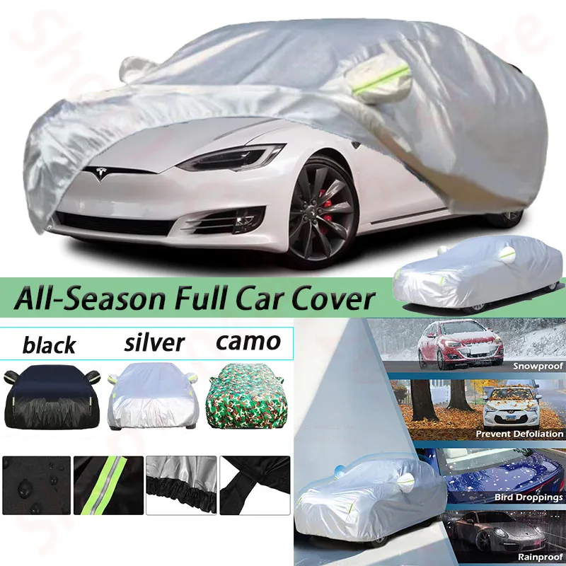 

Waterproof Car Covers Replace for 2012-2025 Tesla Model S with Reflective Strip for Snow Rain Dust Hail Protection