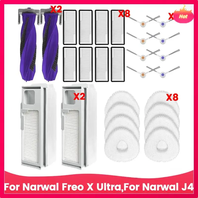 

ABYP для Narwal Freo X Ultra, детали робота-пылесоса Narwal J4, основная боковая щетка, HEPA-фильтры, аксессуары для швабры