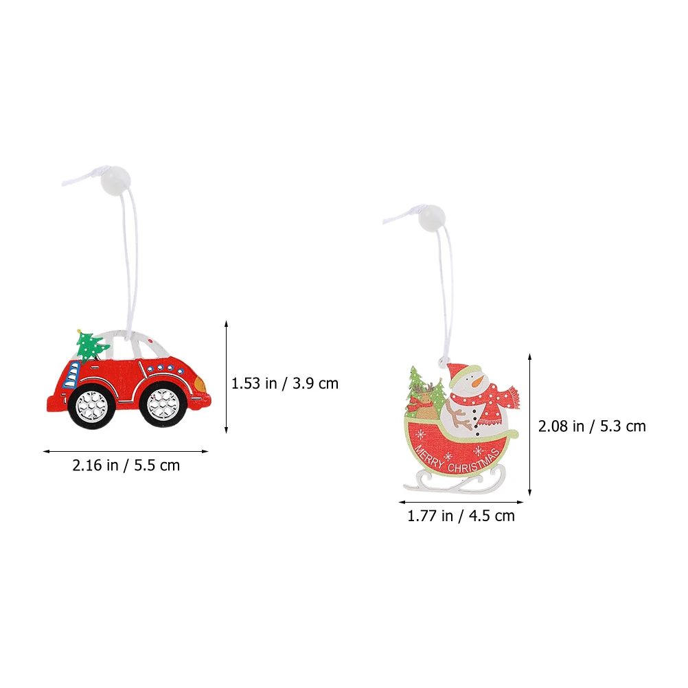 

24 Pcs Wooden Christmas Charm Garland Small Ornaments Hanging Decors Wreath for Tree Craft