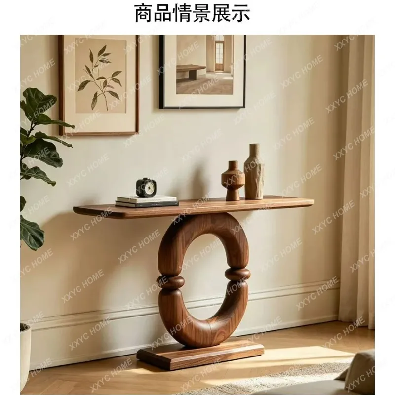 XX New Chinese-style black walnut porch modern simple new end view table minimalist