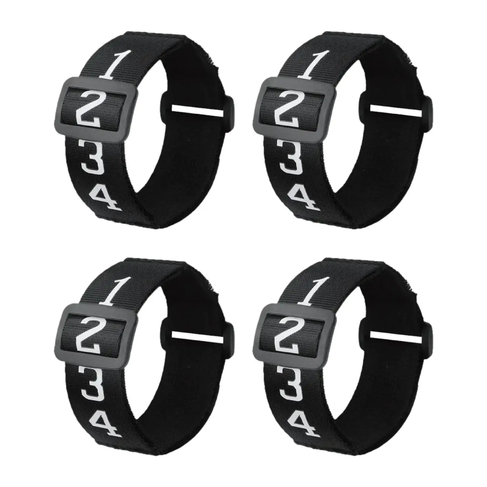 4x Football Numbered Wristbands Umpire Black Portable Football Yard Markers