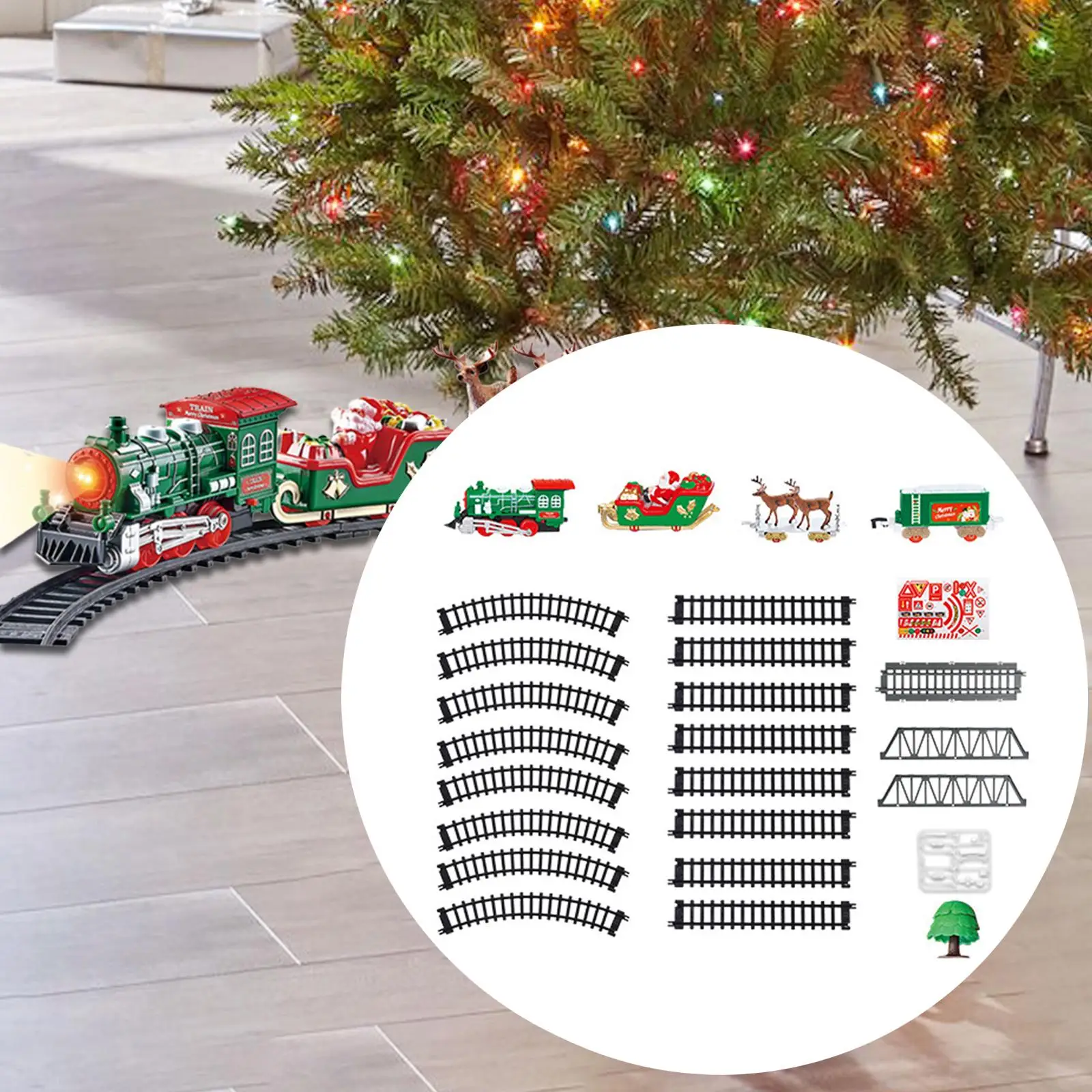 Set di treni elettrici Set di treni natalizi Pista creativa Giocattolo elettrico Natale