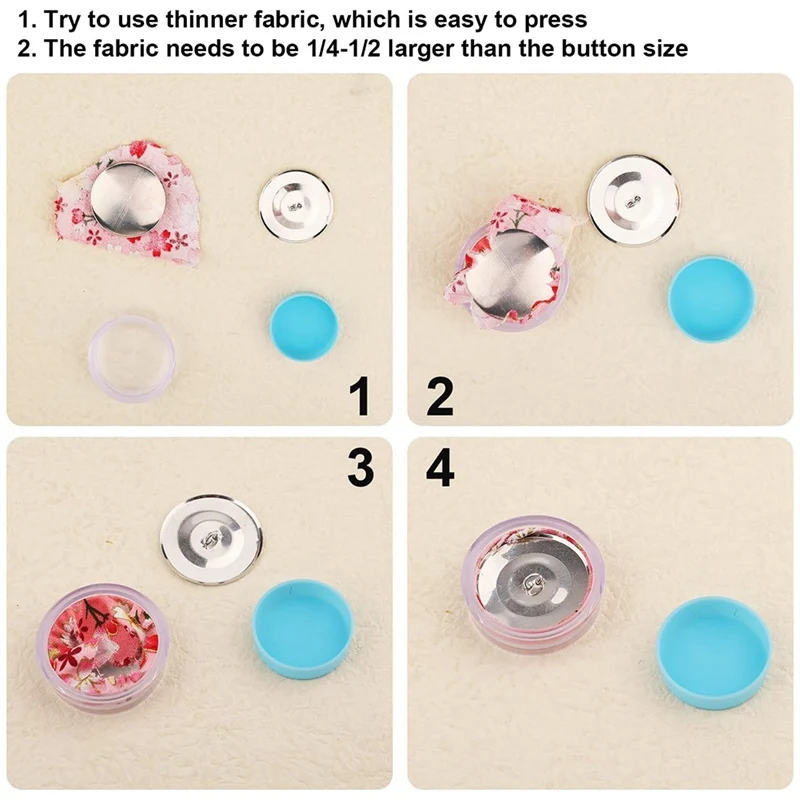 Button Covers 100Pcs Button Covers, Cover Button Kit with 5 Different Sized Buttons and Tools for Make Your Own Button