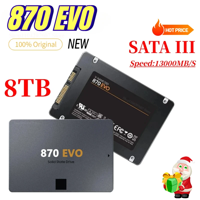 

2025 New SSD 870 EVO 1TB 2TB 4TB 8TB Internal Solid State Drives Hard Disk SATA 3.0 MLC 2.5 Inches for Laptop Desktop PC PS4 PS5