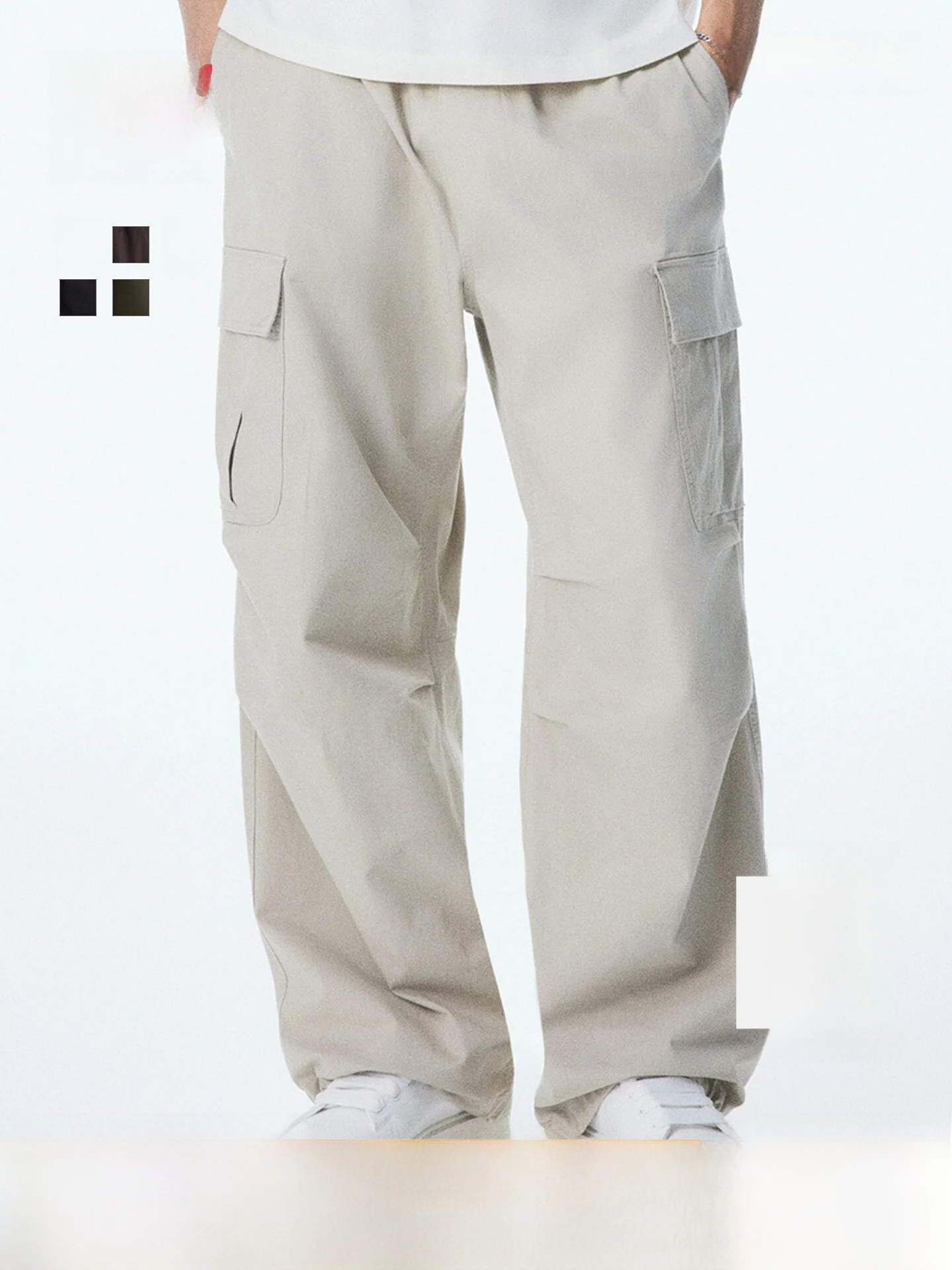 

Мужские повседневные брюки H&M: свободные, модные, из хлопковой ткани, американского кроя, прямые, рабочие, удобные, дышащие, для ежедневной носки