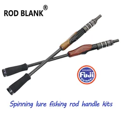 Rod Blank 1 Set DIY Lure Rod Spinning Solid Wood Handle Kit Fuji Reel Seat Fishing rod Building Component DIY Repair Accessories