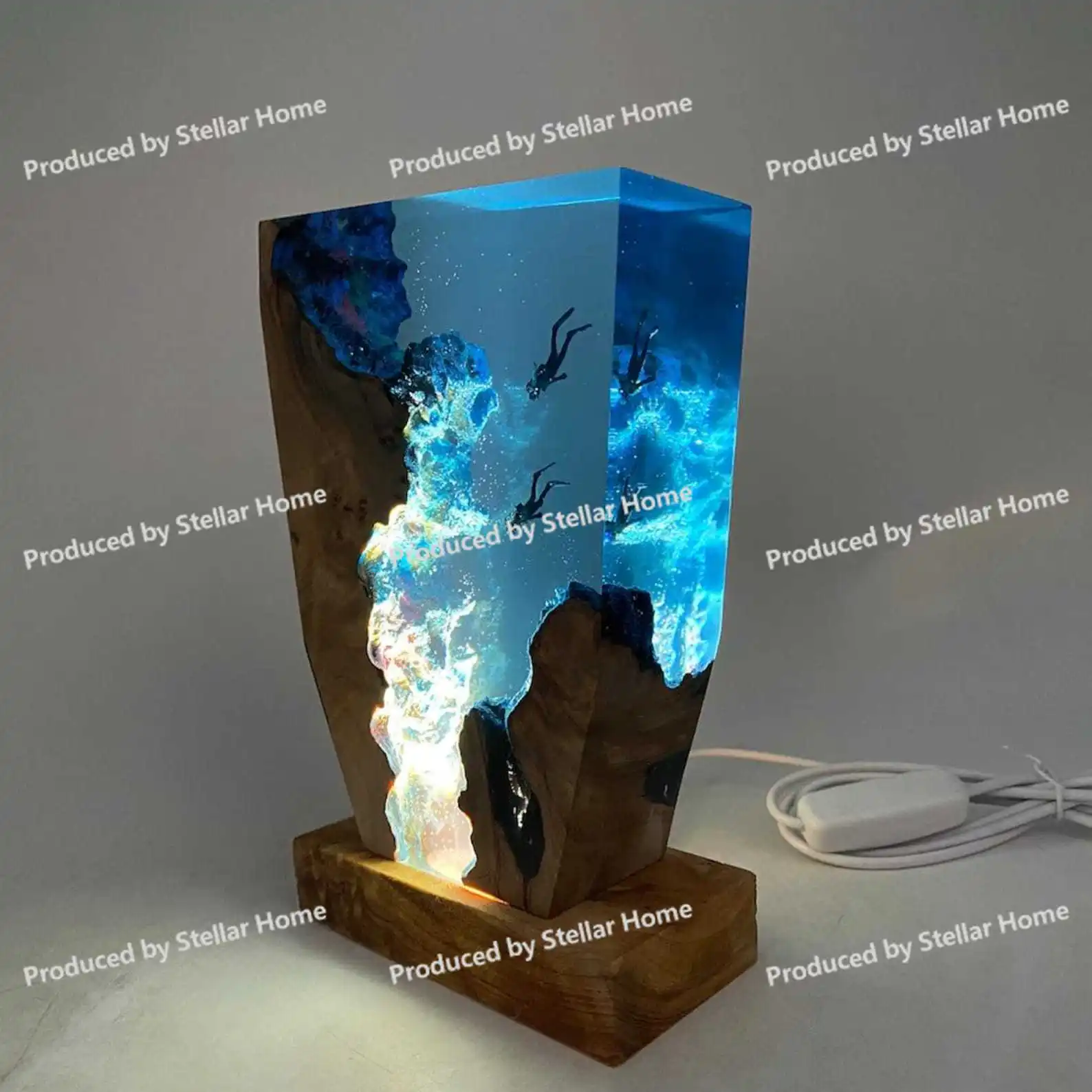 

New Resin Lamp Resin Lamp Gift Ocean Diver Epoxy Resin Lamp Christmas Gift