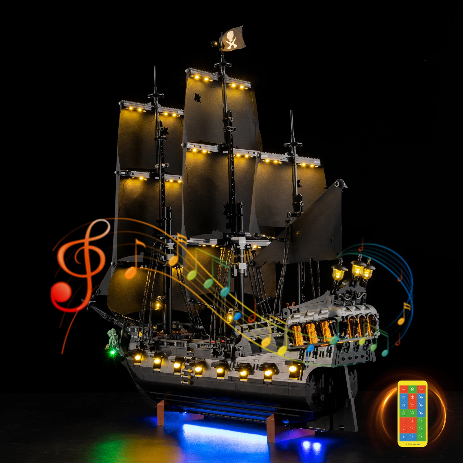 

No Model LED Lighting Set Suitable for LEGO Captain Jack Sparrows Pirate Ship Caribbean Movie 10365(Excluding Building Blocks)