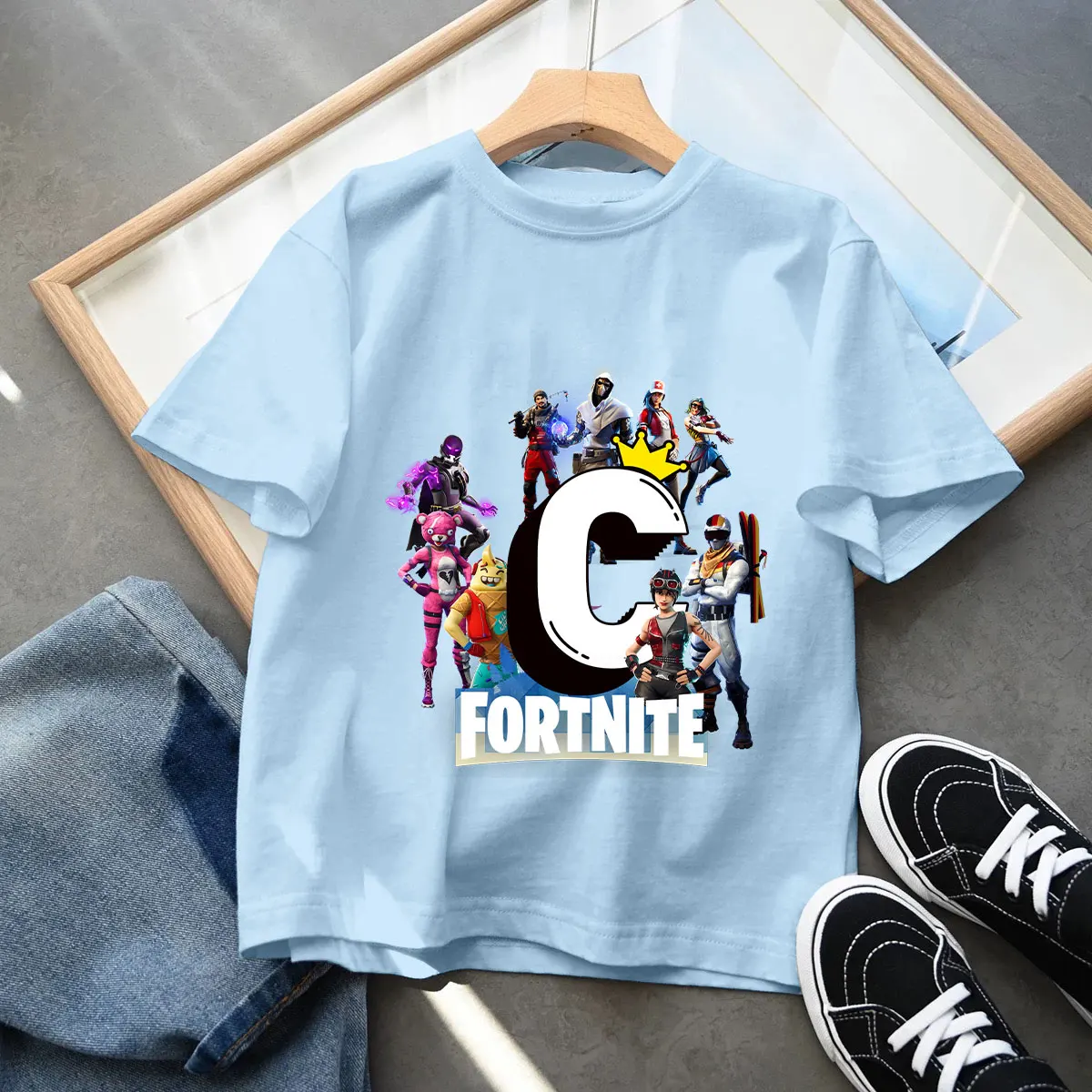 

Fortnites 26 Letters Kid T-shirt Fashion Anime Tee Creative Cartoon Boy Girl Summer Short Sleeve Children Clothes Top Gift 2026
