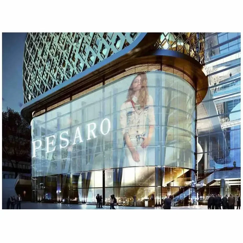 BOTAI Outdoor P10.41-P10.41 1000x1000mm Cabinet Advertising Transparent Led Video Wall Panel For 4s Store