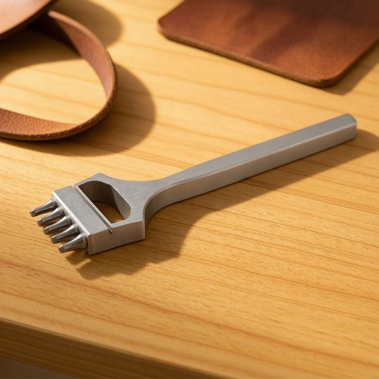 Slot Punch with Replaceable Insert Multi-Tooth Strap Hole Punch Leather Hole Puncher Handheld Professional for Leathercrafters