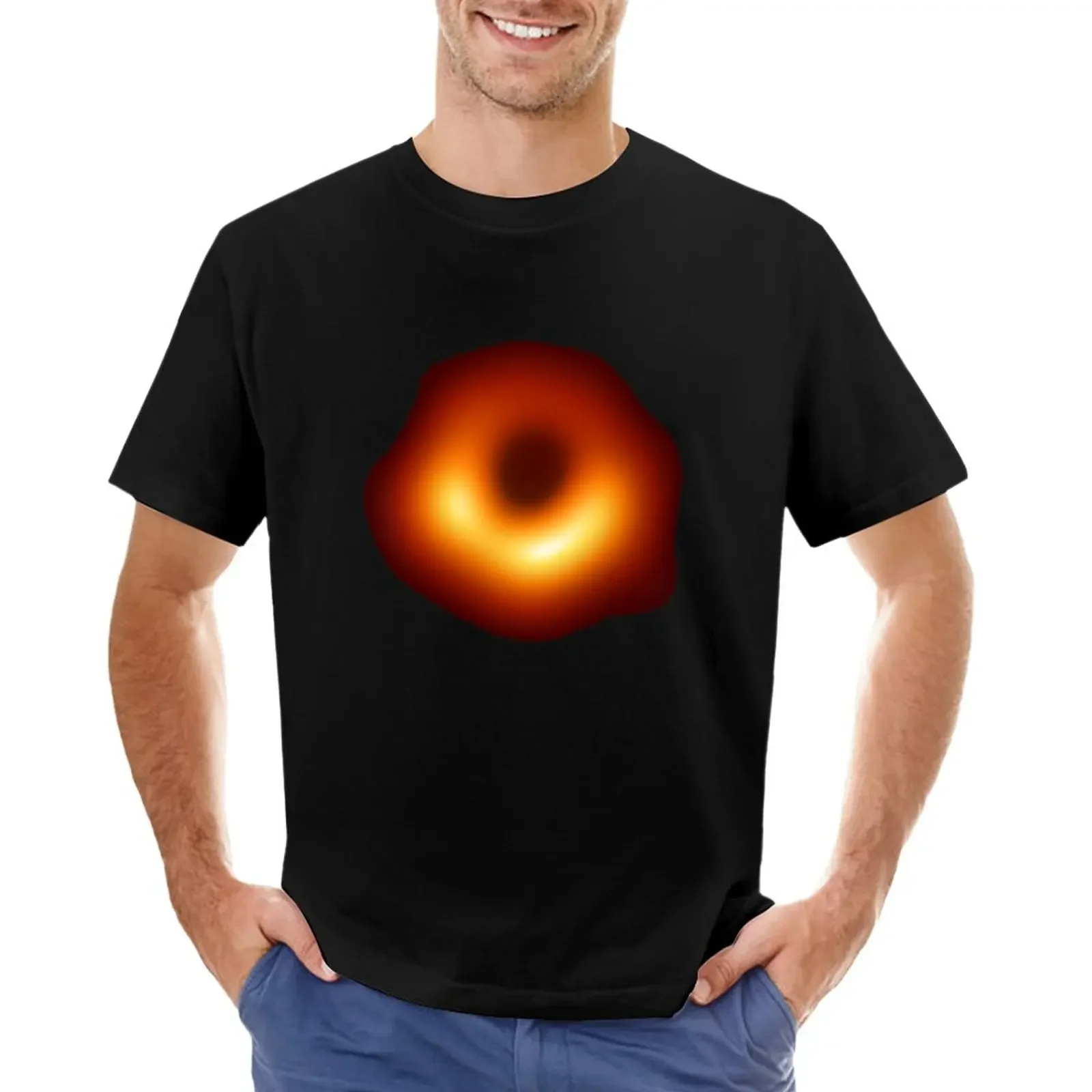 First Picture of a Black Hole Cutout T-Shirt oversizeds anime customs Men's t-shirts