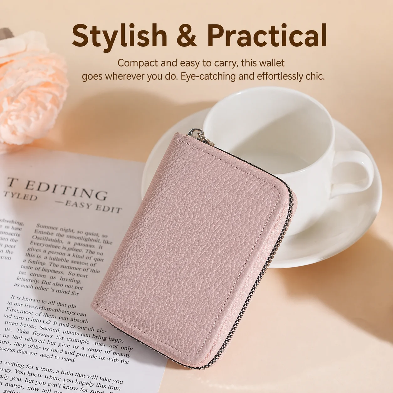 Credit Card Wallet Pu Compact Card Wallet Pu Card Wallet Accordion For Women Men Credit Cards