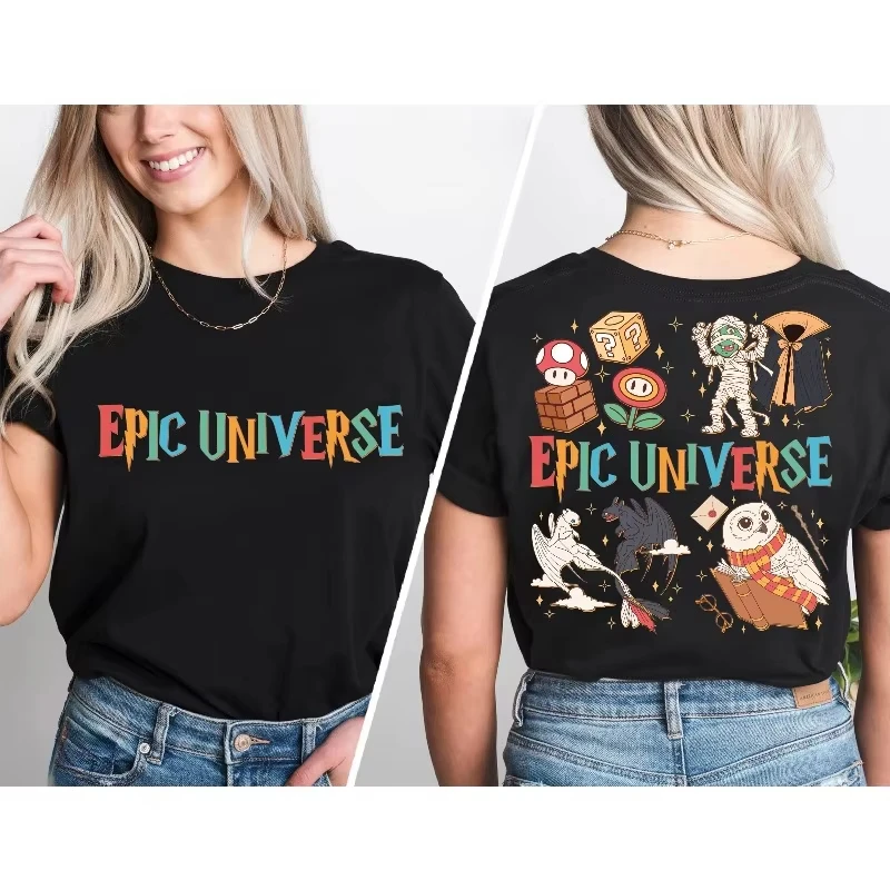 

Disney Epic Universe Halloween Shirts Disney World Horror Season Sportswear Universal Studios Disney Halloween T-shirts