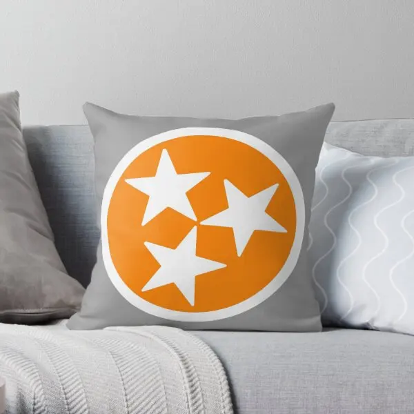 Orange White Tri Star  Printing Throw Pillow Cover Case Hotel Wedding Car Throw Square Soft Decor Pillows not include One Side