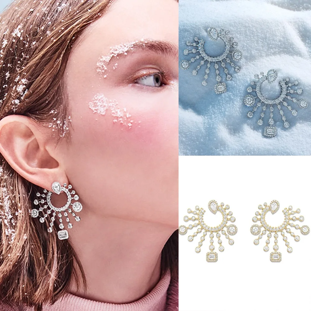 

Missvikki New Hot Luxury Gorgeous Shiny Bridal Charm Earrings Wedding Party Accessories Women Lady Friends Super Gift Jewelry