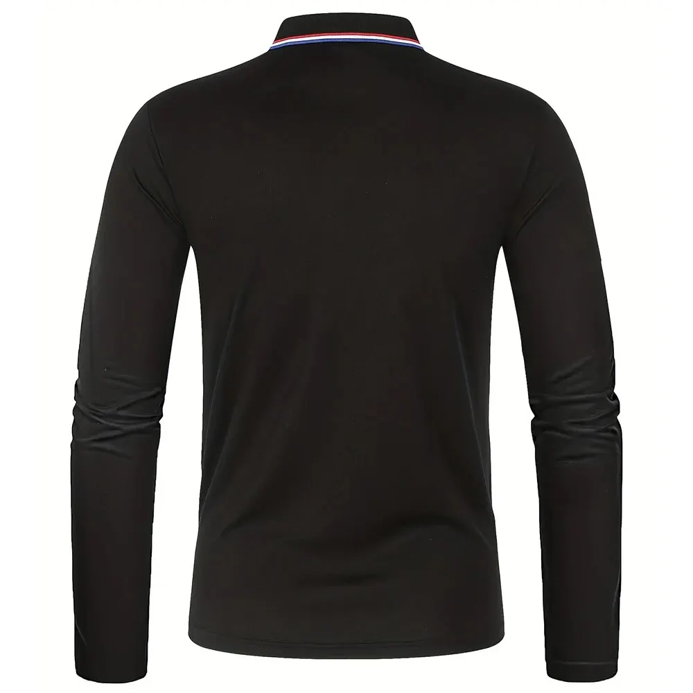 Men's Spring and Autumn Casual Breathable Comfortable Polo Shirt Hot Selling Fashion Men's Business Long Sleeve T-Shirt