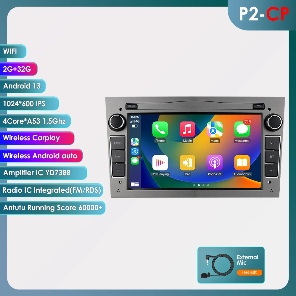 Hizpo 2Din 7 inch Android Auto autoradio voor Opel Astra H G J Zafira B Corsa D C Antara Vectra Vivaro GPS RDS DSP 4G BT CarPlay