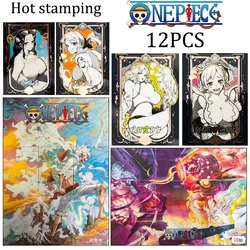 One Piece 12PCS Yamato Luffy puzzle Nicole Robin Vivi Nami Hancock Luffy Karta kolekcjonerska do tłoczenia na gorąco Świąteczny prezent urodzinowy