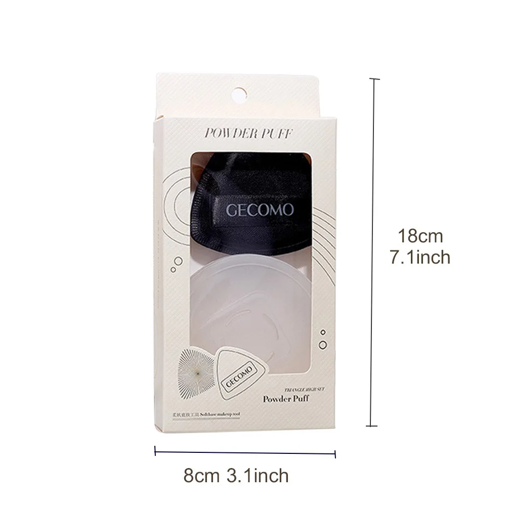 وسادة مكياج خافي عيوب البشرة باللون الأسود المثلث الناعم من GECOMO رطبة وجافة ذات الاستخدام المزدوج