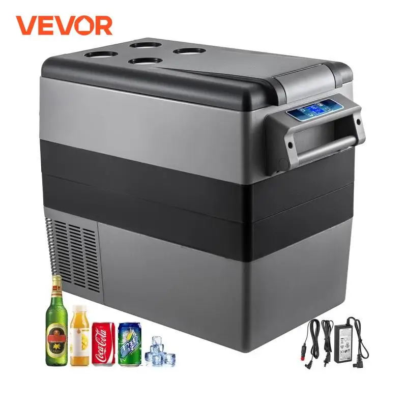 VEVOR 20L 22L 35L 45L 55L Car Refrigerator Mini Fridge Freezer Portable Compressor Cooler 12/24V DC 110-240V Ice Box for Camping