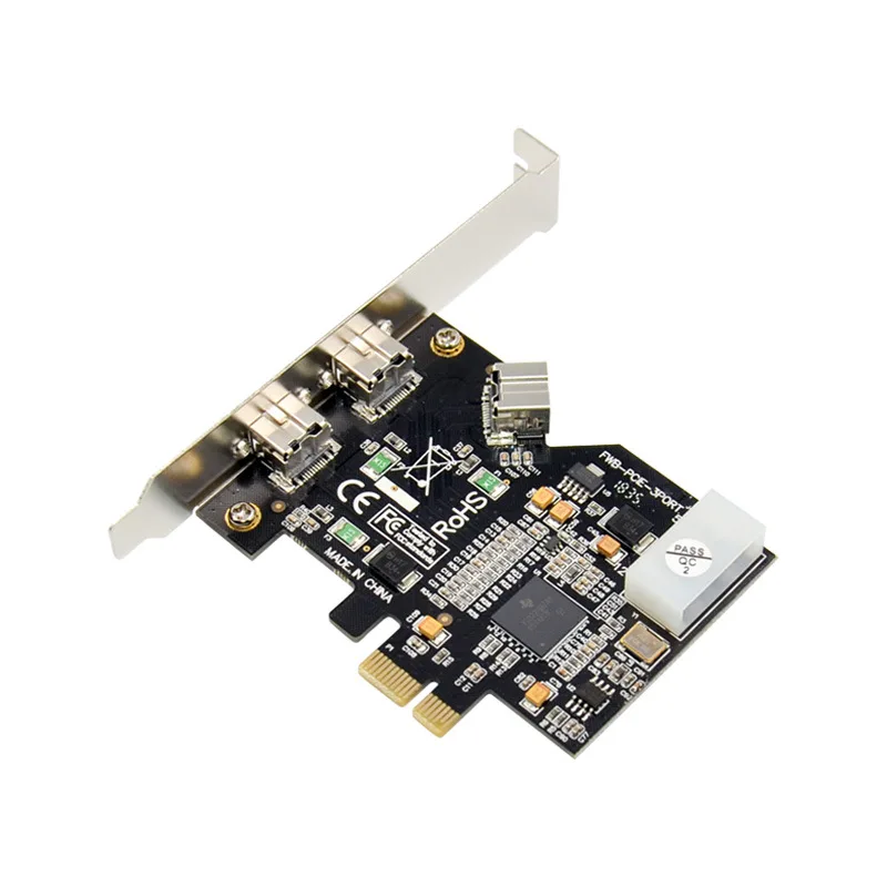 3 منافذ PCIe Firewire 800 بطاقة التقاط الفيديو PCI-E 1394B TI XIO2213AZAY رقاقة دعم 1394 أجهزة الكاميرا الصناعية K1KF