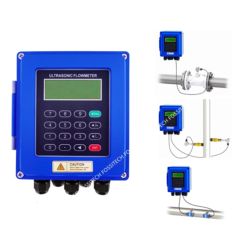 TUF-2000B Ultrasonic Flow Meter TS-2/TM-1/TL-1 Sensor Liquid Flow Meter Wall-Mounted 4-20mA ModBus RS-485 Protocol Flowmeter