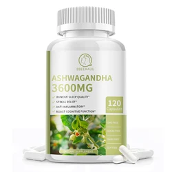 BBEEAAUUU 3600MG Ashwagandha Capsules Sleep Health Help Sleep Relieve Stress & Anxiety Relax Improve Mood Anti-inflammatory