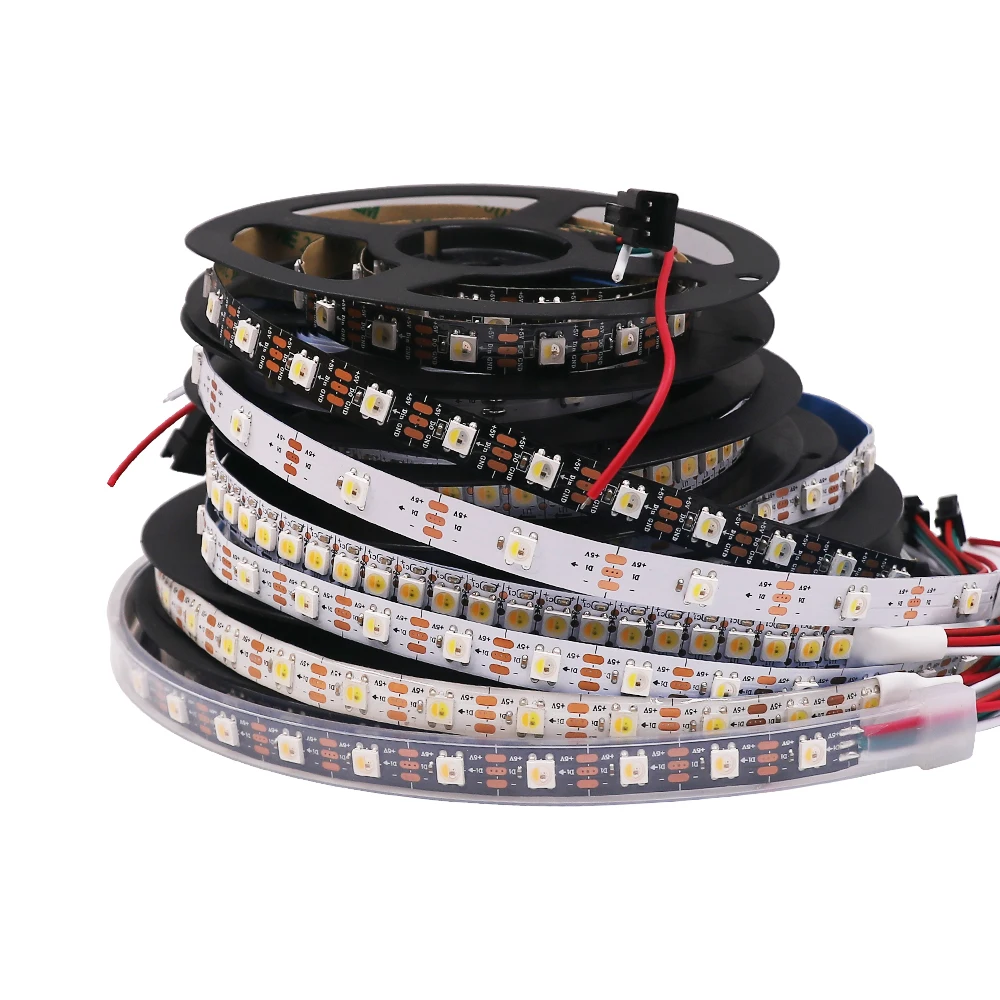 Tira de luces Led direccionables individuales, luz Led IC, DC 5V, SK6812, RGBW, WWA, RGBNW, 4 en 1, Similar a WS2812B, 30/60/144Led/píxeles/m