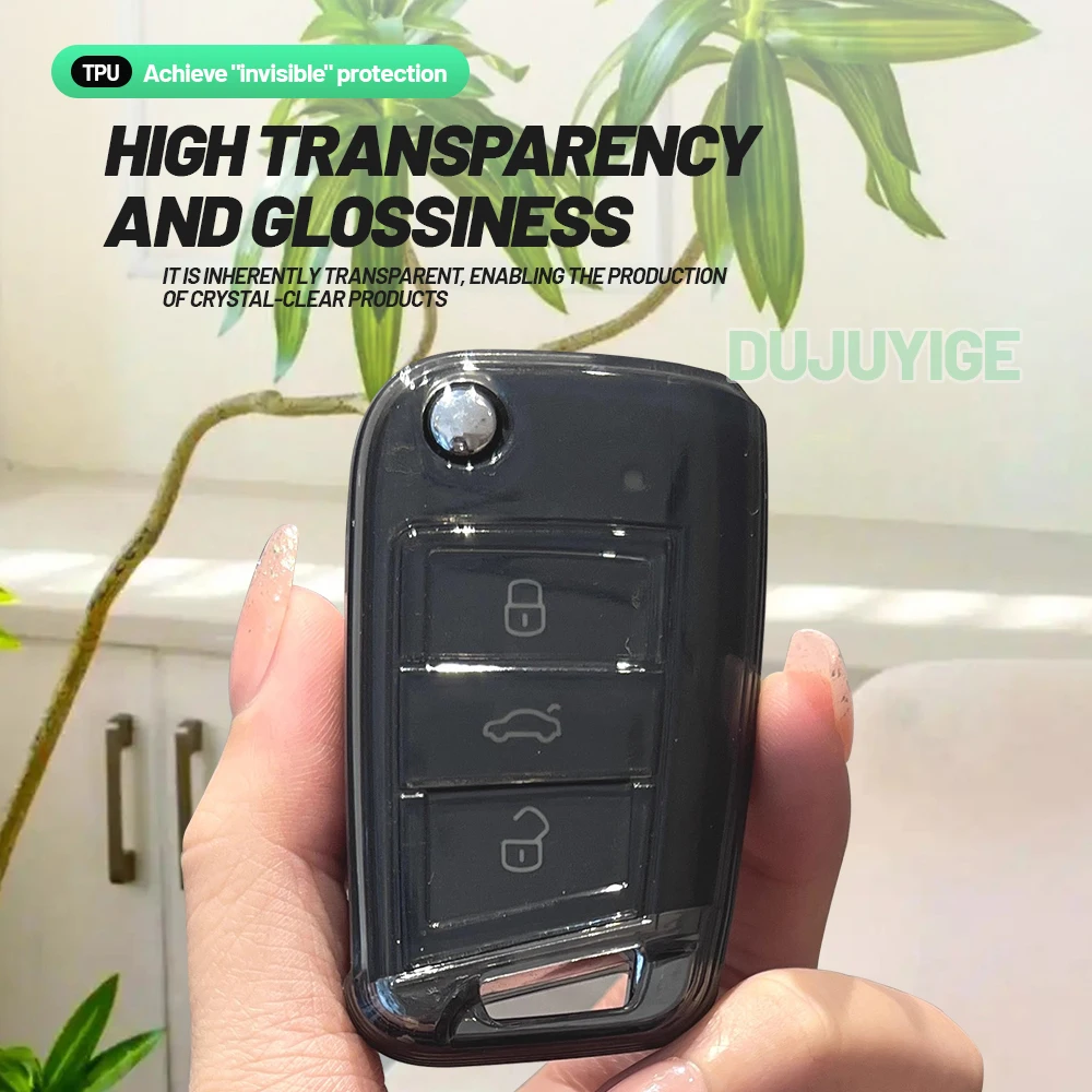 Clear TPU Car Key Case For VW T-Cross Virtus Taigo Nivus Taos Tayron Saveiro Key Fob Cover Protector Shell Auto Accessories - view 4