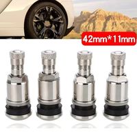 4pcs All-steel Explosion-proof TR525 Vacuum Tire Valves 11.3 Bore Universal Automobile Motorcycle Tire Valves with Dust Cap