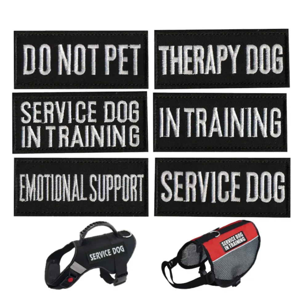

Pet Strap Hook and Loop Emblem DO NOT PET Training Service Dog THERAPY Dog English Morale Badge for Backpack Sticker