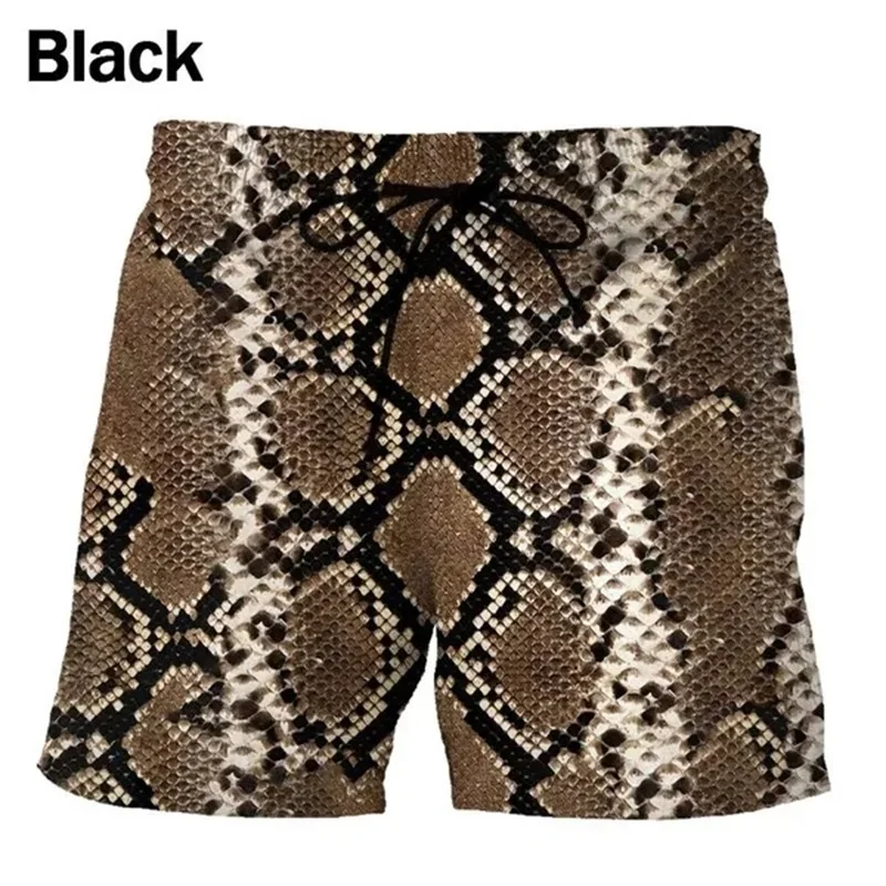 Pantalones cortos de playa con estampado 3d de piel de Animal para hombre, Shorts de natación divertidos e informales, ropa de calle, bañadores