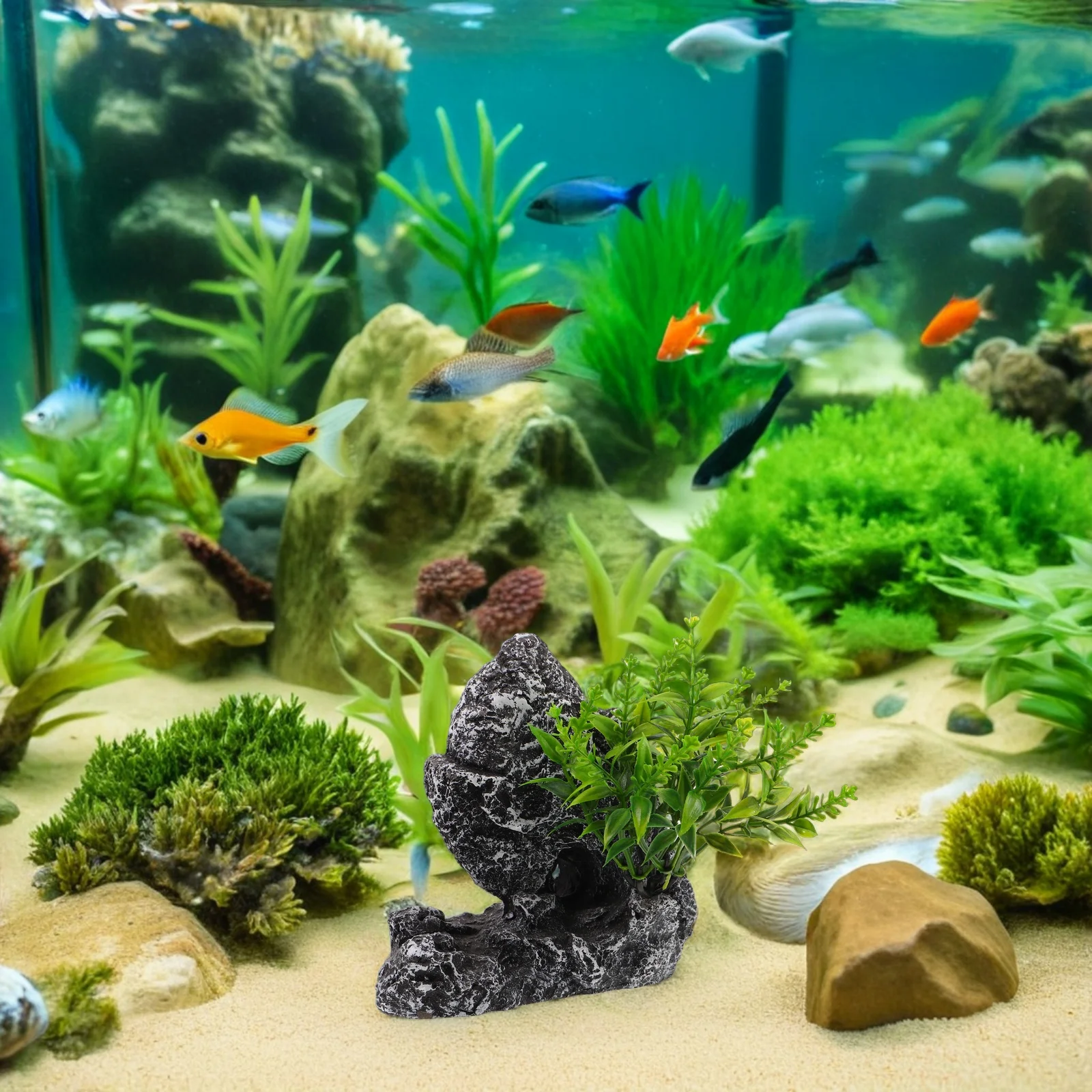 

Aquarium Mountain Rock Simulated Landscape Betta Hideout Fish Tank Rockery Cave Decoration Artificial Rocks Shrimp Shelter