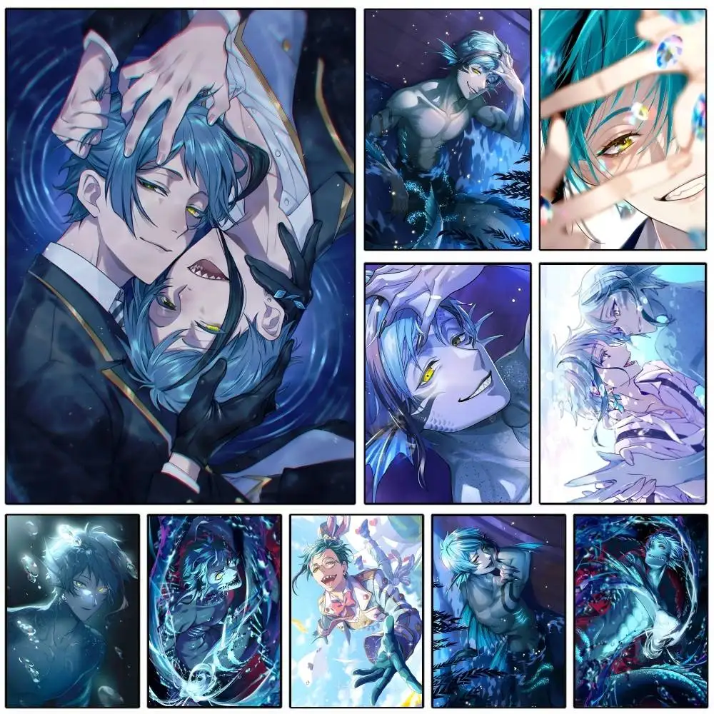 Game Anime T-Twisted-W-Wonderland Floyd Leech Manga-Poster, HD-Druck, Vintage-Wandkunst, Dekoration für Zuhause, Arbeitszimmer