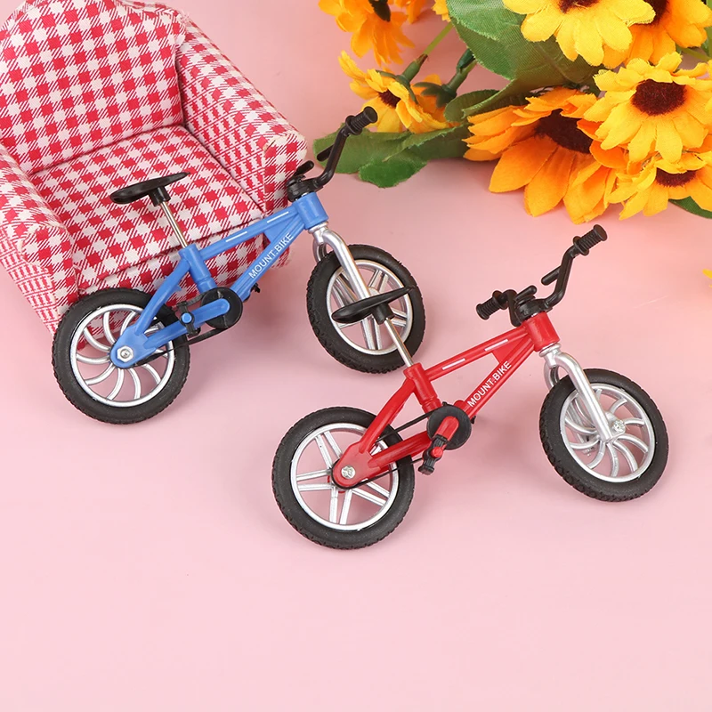 New Mini Fingerboard Bicycle Toys With Brake Rope Retro Simulation Alloy Finger Assembly Bike Model Children Educational Gift